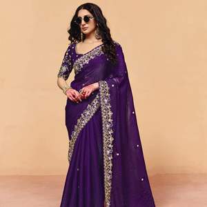 ส่าหรีอินเดียสุดหรู พร้อมงานฝีมือประณีตและผ้าคุณภาพเยี่ยม เหมาะสำหรับงานแต่งงานและโอกาสพิเศษ - Product Image 1