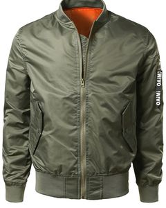 Chaqueta Bomber para Hombre, Cuello Alto, Cierre de Cremallera, Estilo Casual, Corte Regular, 100% Poliéster, Color Sólido, para Otoño - Product Image 6