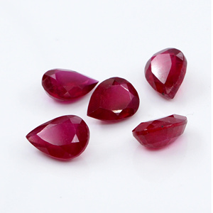 Rubis naturels de Bangkok, formes poire calibrées 9x12mm, pierres précieuses de rubis naturelles facettées en vrac pour la fabrication de bijoux, prêtes à l'emploi - Product Image 1