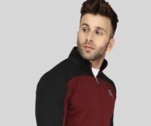 Red <b>White</b> Color Block Men's Windbreaker Jacket <b>Zip</b> Up Lightweight Outerwear for Streetwear - Product Image 4