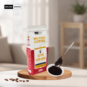 กาแฟโรบัสต้าเวียดนามบด 200 กรัม มิลาโน โคอิ ตง ดัก ลัก คั่วเข้ม รสชาติเข้มข้น ขมจัด รับผลิตแบบ OEM แบรนด์ส่วนตัว - Product Image 5