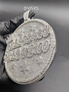 จี้เพชรเทียมแบบ Iced Out รูปเหรียญฮิปฮอป เงินแท้ 925 ประดับโมอิสซาไนต์ จี้ตัวอักษรแบบกำหนดเอง จี้แผ่นดิสก์สำหรับผู้ชาย - Product Image 4