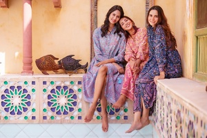 Algodón Midi Negro Azul Paisley Vestido fluido Indio Floral Colorido Verano Elegante Cómodo Ropa de día - Product Image 3