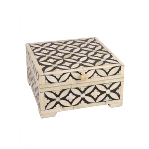 Boîte de rangement artisanale de luxe en incrustation d'os, décoration d'intérieur, organisateur de bijoux, Inde RR Enterprises - Product Image 5