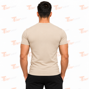 Men Compression T-Shirt Polyester Spandex Stretch Slim Fit Front Logo Gym Workout Athletic Training Quick Dry Breathable Wear - Product Image 3