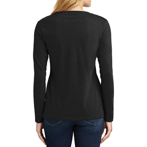Manufacturer's High Street Women's Casual T-Shirts Black Long Sleeve V-Neck High Quality Cotton Breathable - Product Image 2