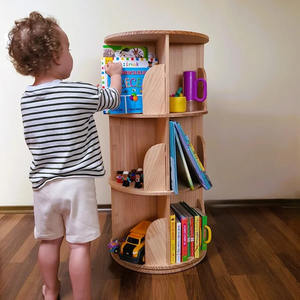 Librería giratoria Montessori de madera para niños - Product Image 1