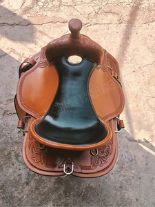 Selle de cheval de haute qualité en cuir de cheval, pour spectacle western, barrel racing et trail, portable, avec accessoires assortis - Product Image 5