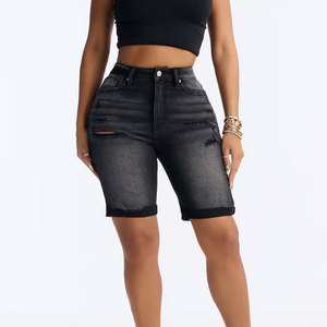 Shorts de Mezclilla para Mujer, de Alta Calidad, Casuales, de Cintura Alta, Ecológicos, de Secado Rápido, Azules, Rectos, Estilo Verano Y2K, con Bolsillos, Tipo Cargo - Product Image 1