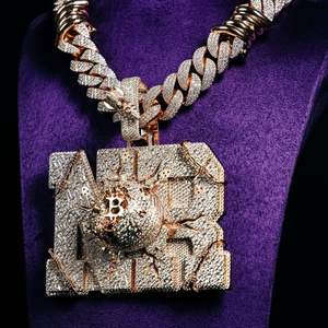 Diseño Personalizado, Plata de Ley 925, Chapado en Oro de 18K, Colgante Hip Hop con Moissanita VVS, Certificado GIA, Joyería Fina - Product Image 1