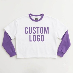Athletic pink <b>red</b> caamo Color Block Sweatshirt Crewneck Long Sleeve Casual Sportswear Streetwear Urban Fashion Pullover <b>Top</b> - Product Image 5