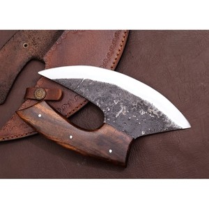 Cuchillo de Chef Ullu de Acero al Carbono Forjado a Mano, Mango de Madera, Hoja de 8-9.9 Pulgadas, Estilo Moderno, Ambidiestro, Ecológico, Extra Afilado - Product Image 3