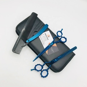 Ensemble de ciseaux de coiffeur de Salon professionnel avec lame tranchante ciseaux de coupe de cheveux Plasma bleu en acier inoxydable japonais pour une utilisation en Salon - Product Image 2