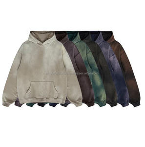 Venta al por mayor en blanco liso de alta calidad de algodón polar Streetwear de gran tamaño bordado logotipo personalizado lavado ácido Vintage hombres pulóver - Product Image 2