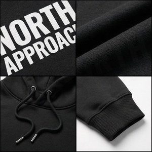 เสื้อฮู้ดดี้ผู้ชายทรงโอเวอร์ไซส์ ผ้าฝ้ายเฟรนช์เทอร์รี่ สไตล์ลำลองสำหรับฤดูใบไม้ร่วง พิมพ์ลายด้านหน้า ทรงปกติ - Product Image 4