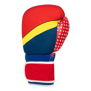 Gants de boxe rouge, bleu, jaune en cuir PU avec fermeture Velcro, respirants, équipement d'entraînement pour adultes pour le sparring de boxe - Product Image 4