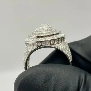 Anillo de compromiso para hombre con moissanita de corte redondo de 3.00 quilates, chapado en oro blanco de 14 quilates - Product Image 3