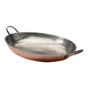 Sartén Kadai de Cobre y Acero Forjado a Mano con Diseño Clásico y Asas de Acero Inoxidable, Ecológica, para Cocinas de Gas e Inducción - Product Image 1