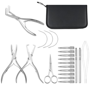 Kit d'outils pour extensions de cheveux, pinces métalliques, ciseaux, clips, ensemble d'installation et de retrait pour usage professionnel - Product Image 1