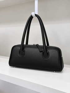 Black Geometric Fashion PU Shoulder <b>Bag</b> with Zipper Closure Structured Tote Purse for Daily Commuting Travel & Outdoor Use - Product Image 1