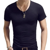 De calidad superior nueva marca de moda 95% algodón 5% Spandex cuello en V Camiseta de manga larga de algodón de los hombres de Hip Hop casuales de los hombres de la ropa 2022