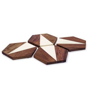 Posavasos de madera y piedra de calidad de lujo para uso en oficina y hogar. Hermosos posavasos a precio de mayorista desde India. - Product Image 4