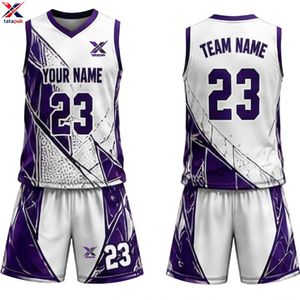 Ensemble d'uniformes de basket-ball sublimés personnalisés les plus vendus unisexe adultes et enfants concevez votre propre Kit d'équipe vêtements de basket-ball en gros - Product Image 6