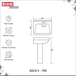 Fabricante Indio Vende Lavabo de Pedestal de Cerámica Blanca de Primera Calidad para Baño, Lavabo para Lavarse las Manos - Product Image 3