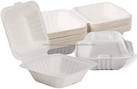 Nieuwe stijlvolle wegwerp schuim clamshell hamburgerdoos 6x6 inch afhaallocatie voedselverpakking stapelbare hamburger & fastfood verpakkingsdozen