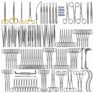 Juego de 108 Piezas de Instrumentos Quirúrgicos Básicos para Laparotomía, Kit de Instrumentos Médicos de Acero Inoxidable, Autoclavables, Reutilizables, Manuales, de Grip Surgical - Product Image 1