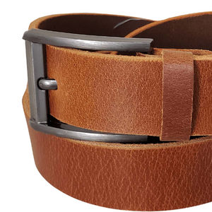 Cinturón de cuero de búfalo premium para hombre, cuero genuino de grano completo, hebilla clásica retro personalizada, cinturón duradero informal y de vestir. - Product Image 4