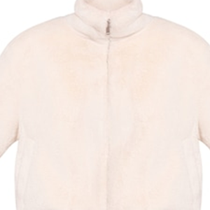 Abrigo Corto Estilo Bomber de Piel Sintética Rexine Blanca, Cuello en V, Cierre Frontal con Cremallera, Ribete Elástico, Lujoso, Reversible, para Primavera - Product Image 4