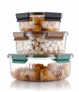 Modern Design Kitchen <b>Storage</b> Container Set Dishwasher Safe Reusable <b>Plastic</b> <b>Bins</b> with Flip Lids for Fruits Vegetables Meats - Product Image 2