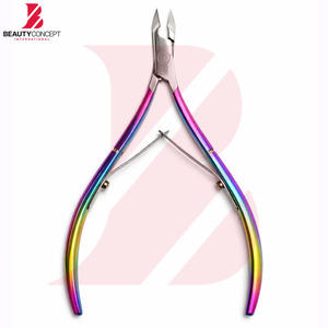 Stylish Rainbow Multi-Color Coated Cuticle Nipper, Best Quality Product Professional Sharp Blade Nail Dead Skin <b>Trimmer</b> - Product Image 2