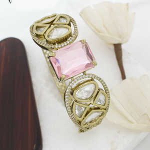 Bracelet de perles AD ouvrable plaqué or Fine Jewelry - Product Image 1