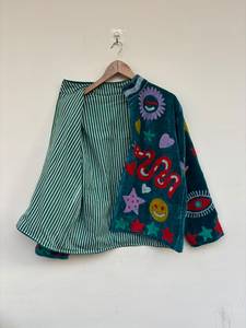 Embroidered Reversible Cotton Suzani Velvet <b>Jacket</b> Boho Statement Coat Indian Artisanal Vintage <b>Bridesmaid</b> Coat - Product Image 2