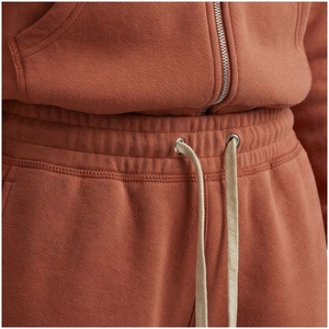 <b>Women</b> 100% Cotton Hooded <b>Zip</b>-Up Sweatshirt & Jogger Pants Set Solid Color Casual Tracksuit Autumn Midweight Fleece Full Sleeve - Product Image 5