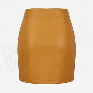 Jupe crayon mini en similicuir taille haute pour femme avec fermeture éclair sur le devant, couleur unie, coupe moulante sexy, à porter en toutes saisons - Product Image 2
