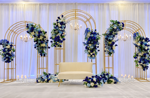 Modern Geometric Laser Cut Elegant Detachable Wedding Backdrop <b>Screen</b> <b>Panels</b> White Metal Lightweight Wedding Stage <b>Decor</b> - Product Image 3