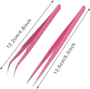 Juego de Pinzas para Extensión de Pestañas de Acero Inoxidable de Alta Calidad, Pinzas Rectas, Curvas y con Punta Inclinada para Uso Estético - Product Image 3