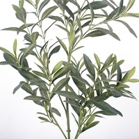 Décoration intérieure : Nouveauté – Branches et tiges artificielles de haute simulation, fausses feuilles vertes et fruits, branches d'olivier artificielles avec feuillage.