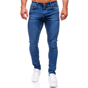 Classic <b>men</b> denim <b>trousers</b> <b>with</b> straight fit modern styling and premium fabric for business casual and everyday wear - Product Image 1