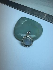 925 Sterling Silver Vintage Bohemian Water <b>Drop</b> <b>Rainbow</b> Moonstone Pendant Solitaire Bezel Setting Unisex Everyday Wear Gigli - Product Image 6