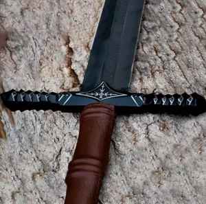 Espadas Personalizadas al por Mayor OEM, Espada Vikinga de Acero al Carbono de Grado Industrial Hecha a Mano de Alta Calidad para Campismo al Aire Libre con Funda - Product Image 2