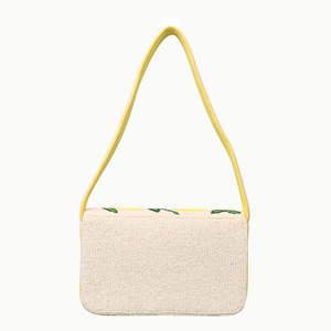 Sacs à bandoulière perlés pour femmes, sacs de soirée pour filles, sac à main bohème brodé citron, sac à main perlé en verre pour femmes, vente en gros - Product Image 5