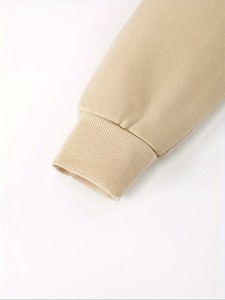 Men's Hooded <b>Wool</b> Fleece Sweatshirt Solid Color Casual Winter Wear Knitted Plain Dyed - Product Image 3