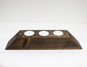 Nordic Style Wooden Candle Holder for Tea Lights Rustic Geometric <b>Table</b> <b>Decor</b> Accent for Modern Living Spaces - Product Image 4
