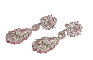 Boucles d'oreilles personnalisées en forme de larme en argent sterling Moissanite en forme de poire et marquis avec perle Cadeau de mariage parfait pour elle - Product Image 3