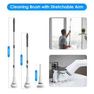 Spinning elettrico Scrubber Set Cordless spazzola telescopica ricaricabile per bagno vasca piastrelle pavimento 6 teste sostituibili 2 - Product Image 4