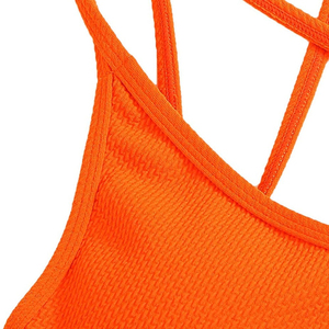 Conjunto de bikini acanalado sin costuras para mujer al por mayor, traje de baño de dos piezas de alta elasticidad, bikini acanalado para mujer con cuello en V, personalizado OEM al por mayor - Product Image 5